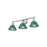 Golden Lighting Orwell 3-Light Vanity Light, Chrome/Pine Green