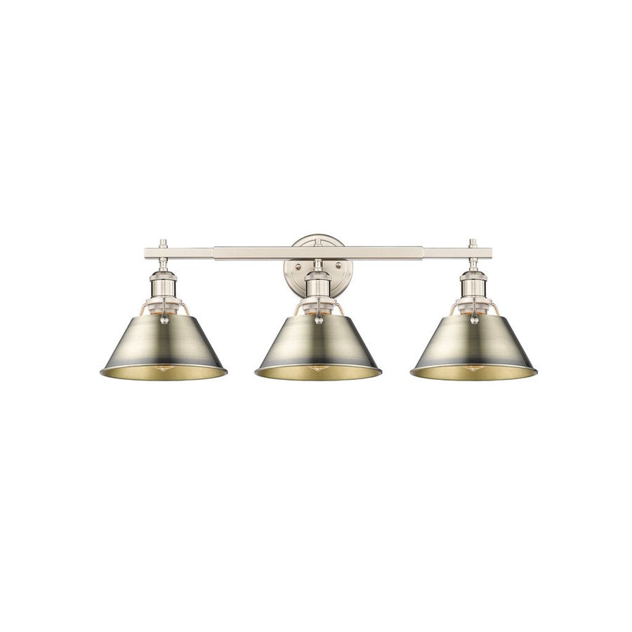 Golden Lighting Orwell 3-Light Vanity Light, Pewter/Aged Brass - 3306-BA3PW-AB