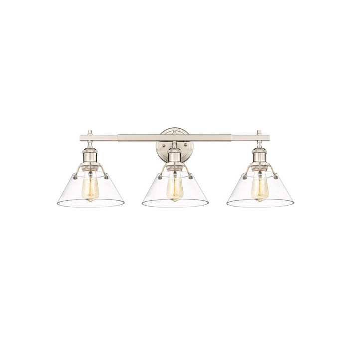 Golden Lighting Orwell 3-Light Vanity Light, Pewter/Clear Glass - 3306-BA3PW-CLR