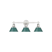 Golden Lighting Orwell 3-Light Vanity Light, Pewter/Pine Green - 3306-BA3PW-GN