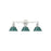 Golden Lighting Orwell 3-Light Vanity Light, Pewter/Pine Green - 3306-BA3PW-GN