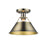 Golden Lighting Orwell 1-Light Flush Mount, Aged Brass/Aged Brass