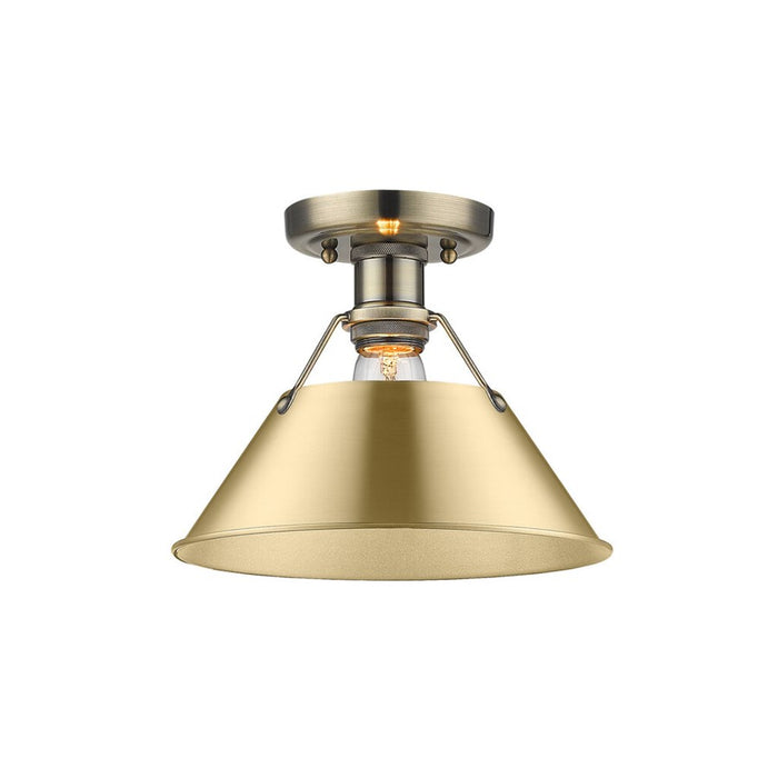 Golden Orwell 1-Light Flush Mount, Aged Brass/Champagne Bronze