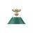 Golden Lighting Orwell 1-Light Flush Mount, Aged Brass/Pine Green - 3306-FMAB-GN