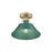 Golden Lighting Orwell 1-Light Flush Mount, Aged Brass/Pine Green