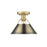 Golden Orwell 1-Light Flush Mount, Champagne Bronze/Aged Brass - 3306-FMBCB-AB