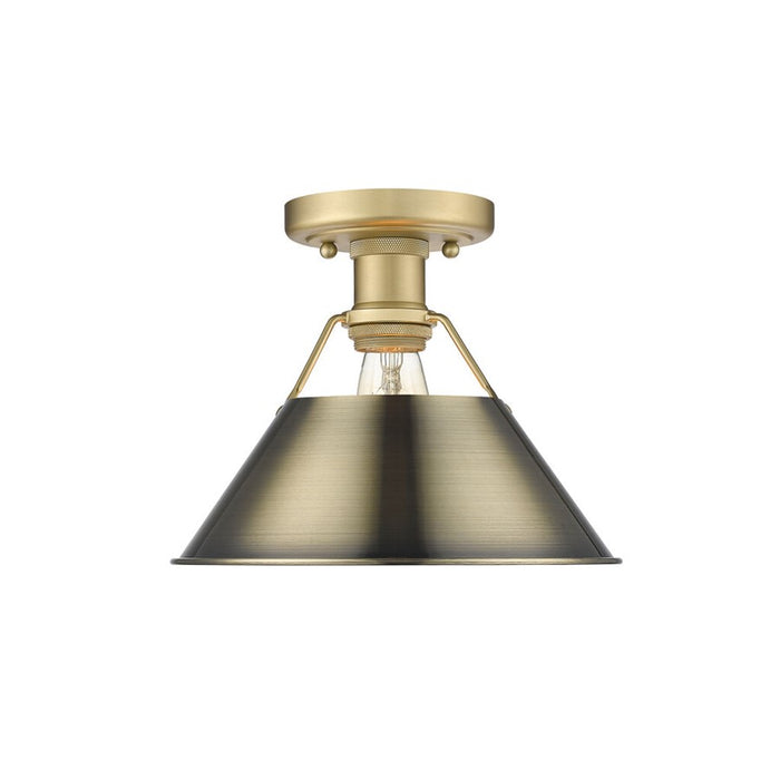 Golden Orwell 1-Light Flush Mount, Champagne Bronze/Aged Brass - 3306-FMBCB-AB