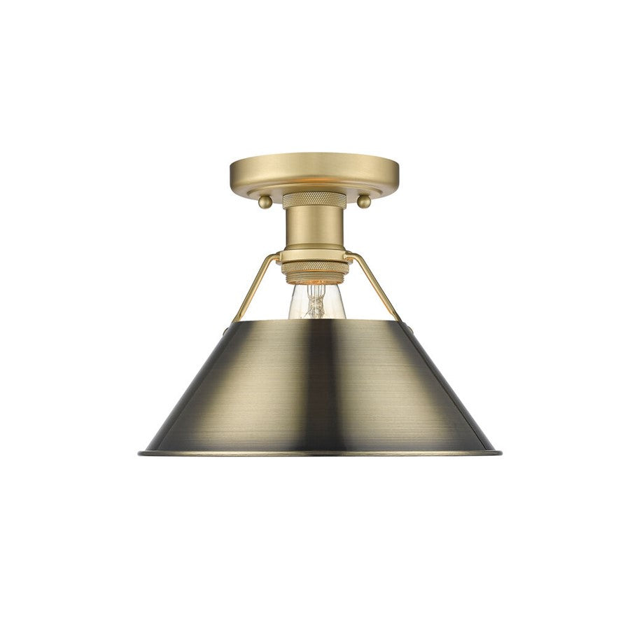 Golden Orwell 1-Light Flush Mount, Champagne Bronze/Aged Brass - 3306-FMBCB-AB