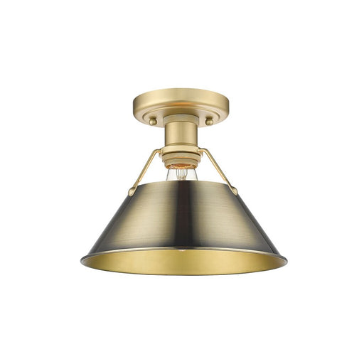 Golden Orwell 1-Light Flush Mount, Champagne Bronze/Aged Brass