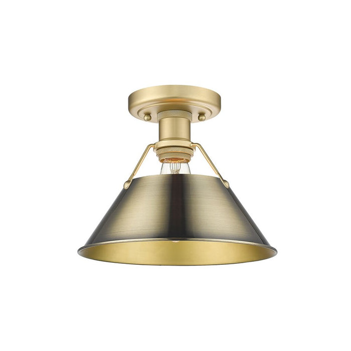 Golden Orwell 1-Light Flush Mount, Champagne Bronze/Aged Brass