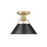 Golden Orwell 1-Light Flush Mount, Champagne Bronze/Matte Black - 3306-FMBCB-BLK
