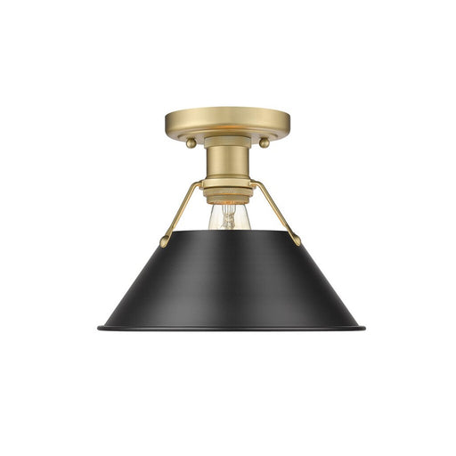 Golden Orwell 1-Light Flush Mount, Champagne Bronze/Matte Black - 3306-FMBCB-BLK