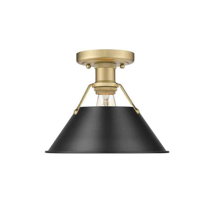 Golden Orwell 1-Light Flush Mount, Champagne Bronze/Matte Black - 3306-FMBCB-BLK