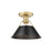 Golden Orwell 1-Light Flush Mount, Champagne Bronze/Matte Black