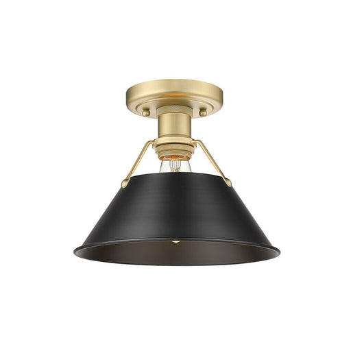 Golden Orwell 1-Light Flush Mount, Champagne Bronze/Matte Black