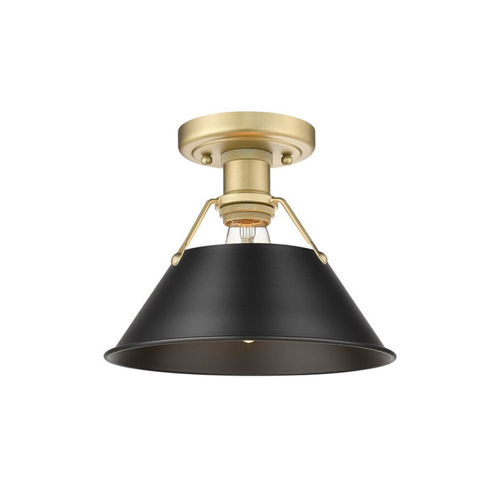 Golden Orwell 1-Light Flush Mount, Champagne Bronze/Matte Black
