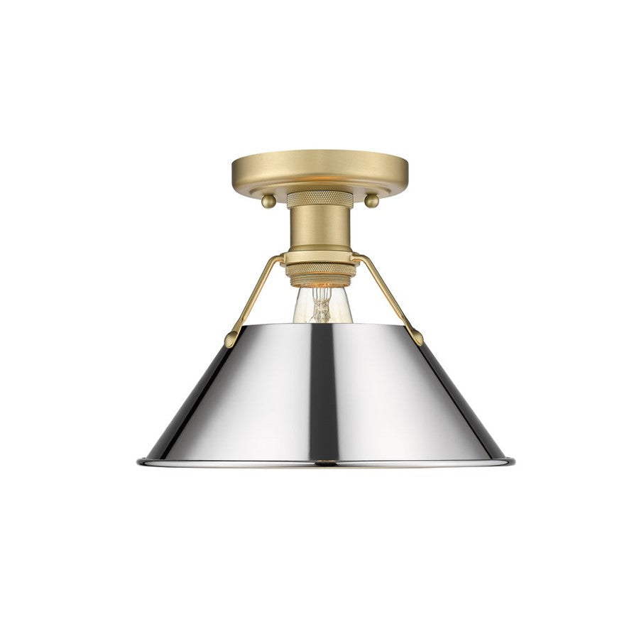 Golden Orwell 1-Lt Flush Mount, Brushed Champagne Bronze/Chrome - 3306-FMBCB-CH