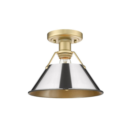Golden Orwell 1-Lt Flush Mount, Brushed Champagne Bronze/Chrome
