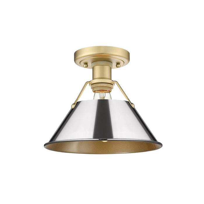 Golden Orwell 1-Lt Flush Mount, Brushed Champagne Bronze/Chrome