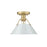 Golden Orwell 1-Light Flush Mount, Champagne Bronze/Dusky Blue - 3306-FMBCB-DB