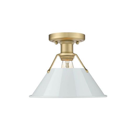 Golden Orwell 1-Light Flush Mount, Champagne Bronze/Dusky Blue - 3306-FMBCB-DB