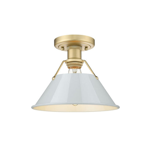 Golden Orwell 1-Light Flush Mount, Champagne Bronze/Dusky Blue