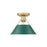 Golden Orwell 1-Light Flush Mount, Champagne Bronze/Pine Green - 3306-FMBCB-GN