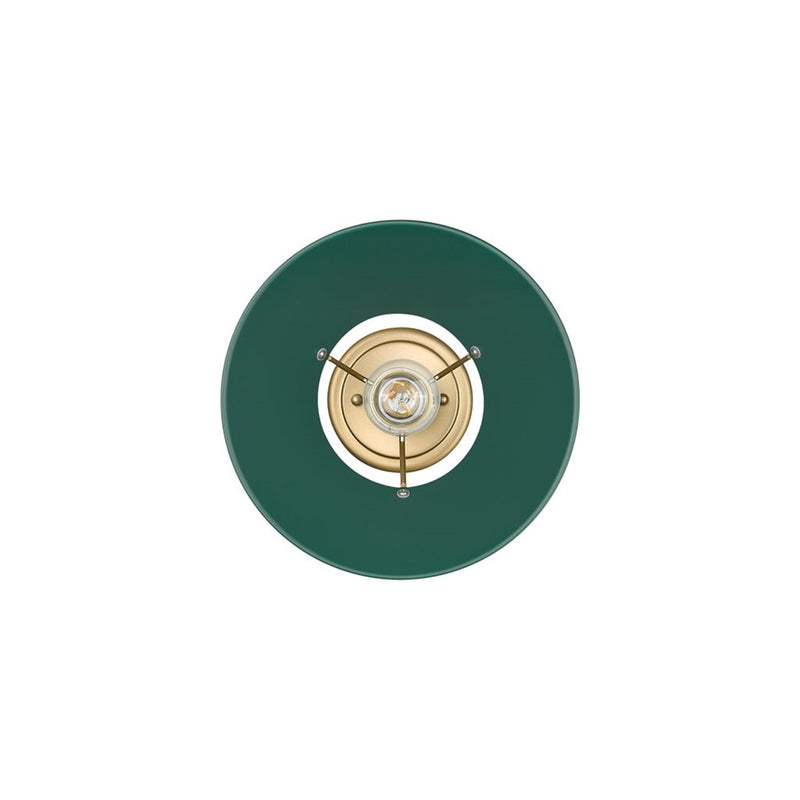 Golden Orwell 1-Light Flush Mount, Champagne Bronze/Pine Green