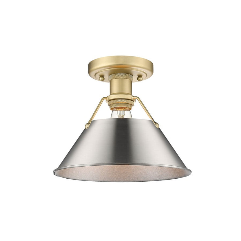 Golden Orwell 1-Lt Flush Mount, Brushed Champagne Bronze/Pewter