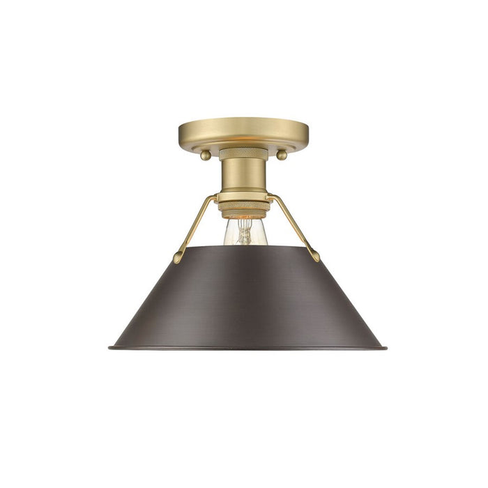Golden Orwell 1-Lt Flush Mount, Champagne Bronze/Rubbed Bronze - 3306-FMBCB-RBZ