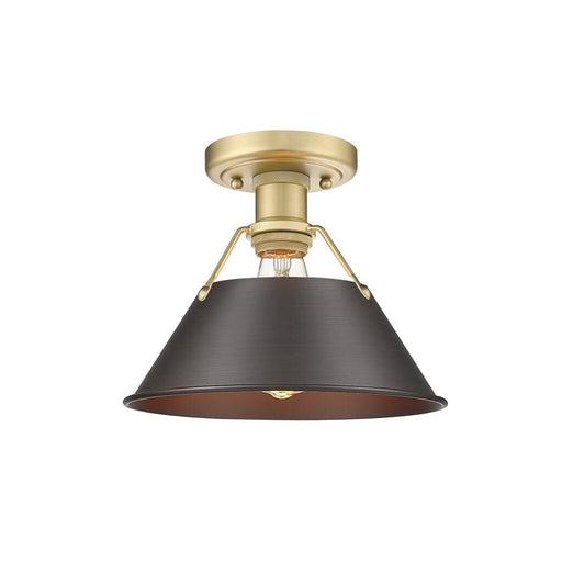 Golden Orwell 1-Lt Flush Mount, Champagne Bronze/Rubbed Bronze