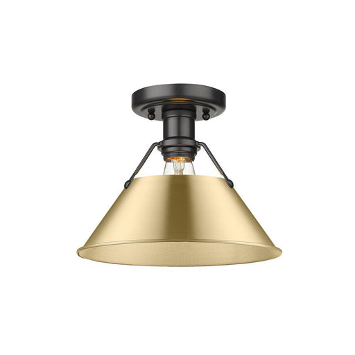 Golden Orwell 1-Light Flush Mount, Matte Black/Champagne Bronze