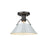 Golden Orwell 1-Light Flush Mount, Matte Black/Dusky Blue