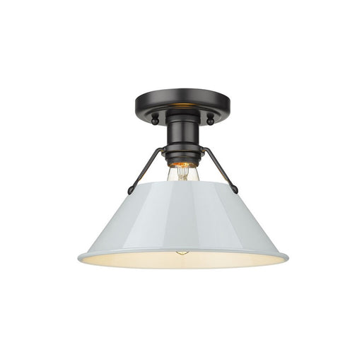 Golden Orwell 1-Light Flush Mount, Matte Black/Dusky Blue