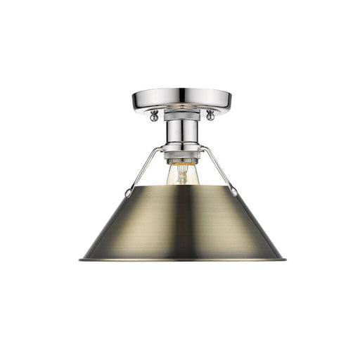 Golden Lighting Orwell 1-Light Flush Mount, Chrome/Aged Brass - 3306-FMCH-AB