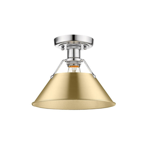 Golden Orwell 1-Lt Flush Mount, Chrome/Brushed Champagne Bronze