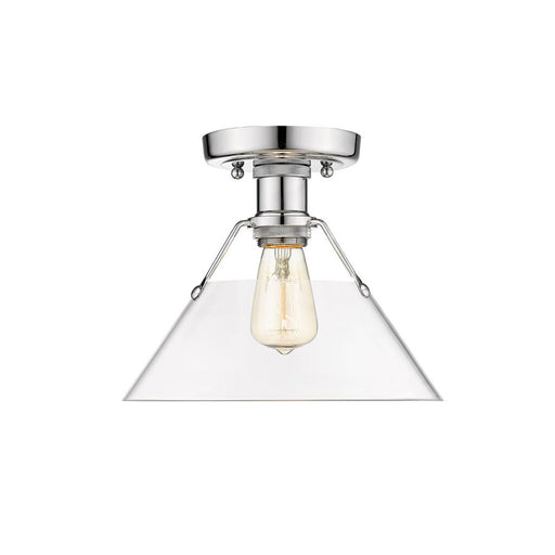 Golden Lighting Orwell 1-Light Flush Mount, Chrome/Clear Glass - 3306-FMCH-CLR