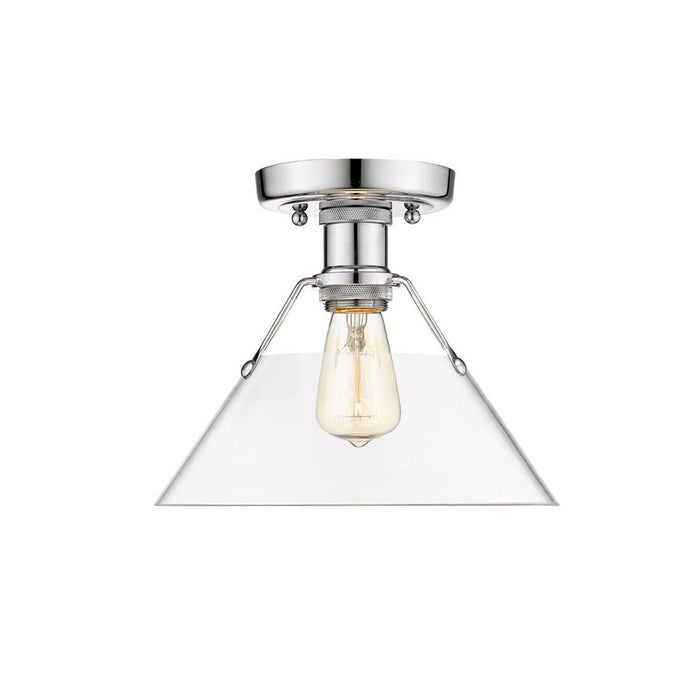 Golden Lighting Orwell 1-Light Flush Mount, Chrome/Clear Glass - 3306-FMCH-CLR