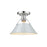 Golden Lighting Orwell 1-Light Flush Mount, Chrome/Dusky Blue
