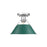 Golden Lighting Orwell 1-Light Flush Mount, Chrome/Pine Green - 3306-FMCH-GN