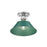 Golden Lighting Orwell 1-Light Flush Mount, Chrome/Pine Green