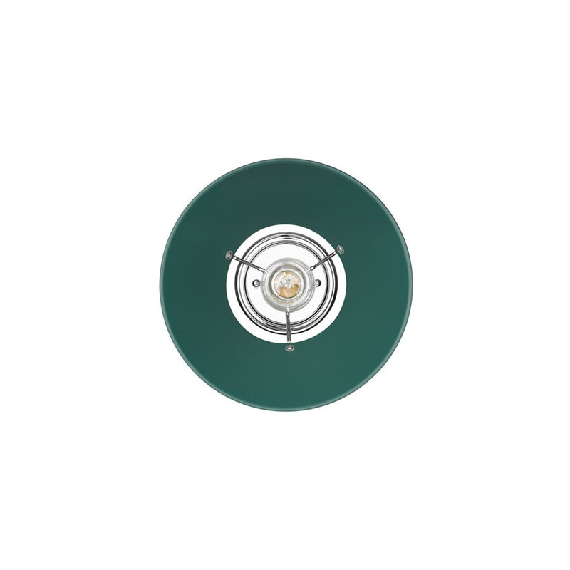 Golden Lighting Orwell 1-Light Flush Mount, Chrome/Pine Green