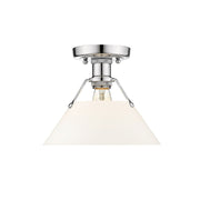 Golden Lighting Orwell 1-Light Flush Mount, Chrome/Opal Glass - 3306-FMCH-OP