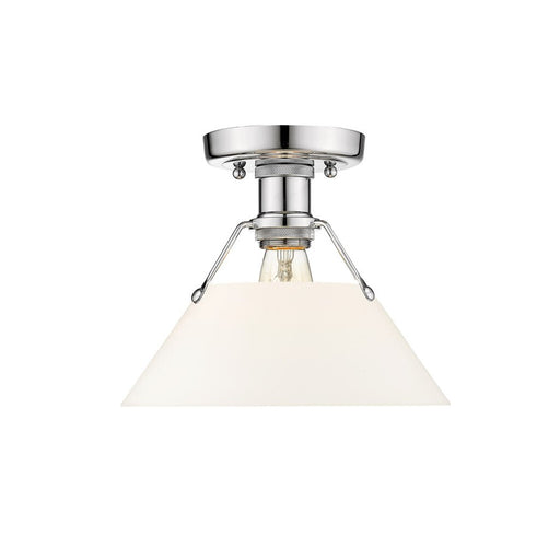 Golden Lighting Orwell 1-Light Flush Mount, Chrome/Opal Glass - 3306-FMCH-OP