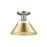 Golden Orwell 1-Lt Flush Mount, Pewter/Brushed Champagne Bronze