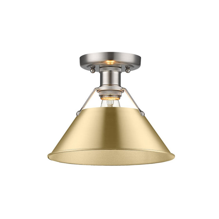 Golden Orwell 1-Lt Flush Mount, Pewter/Brushed Champagne Bronze