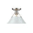 Golden Lighting Orwell 1-Light Flush Mount, Pewter/Dusky Blue - 3306-FMPW-DB