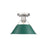 Golden Lighting Orwell 1-Light Flush Mount, Pewter/Pine Green - 3306-FMPW-GN