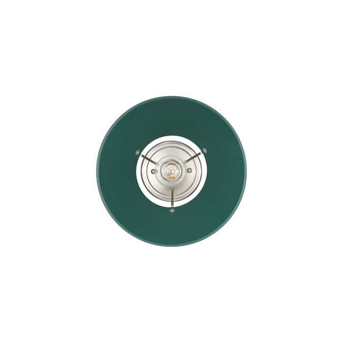 Golden Lighting Orwell 1-Light Flush Mount, Pewter/Pine Green