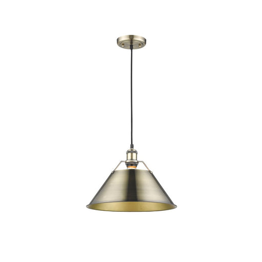 Golden Orwell 14" Wide Large Pendant, Aged Brass/Aged Brass